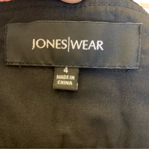 Jones Wear Black Flare Midi Skirt 100% Cotton with Liner and Side Zipper Size 4 - Picture 3 of 4